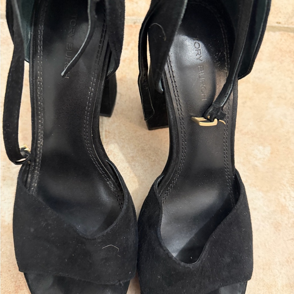 Tory Burch Black Suede Heels